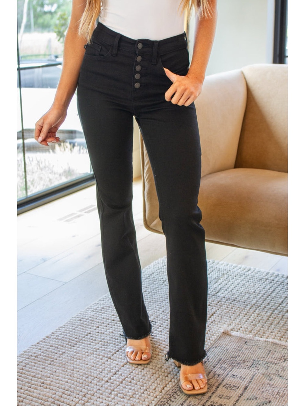 Judy Blue Black High-Rise Button-Fly Jeans size 11